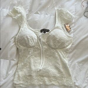 Almost Famous White Lace Tank Top